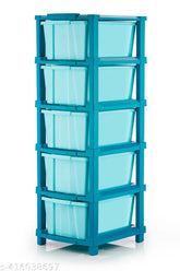 Blue plastic modular 5XL drawer, easy storage solution for home organization